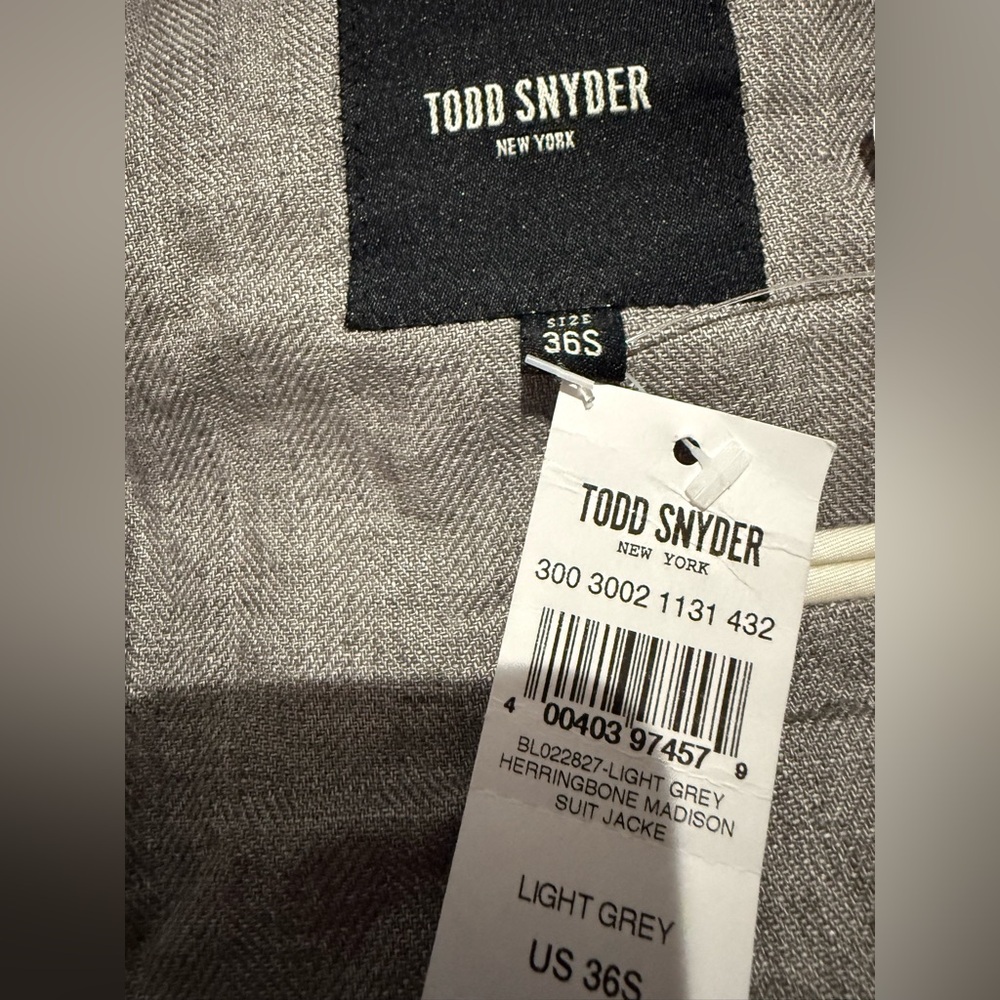 Todd Snyder Light Grey Herringbone Madison Suit Jackie NWT 100% Linen - Picture 10 of 13